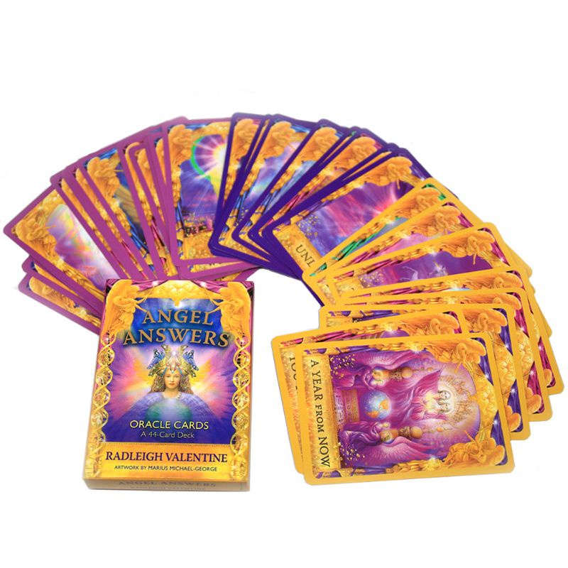 folღ Angel Answers Tarot 44 Oracle Cards Deck Full English Mysterious Divination Family Friend Party Board Game
