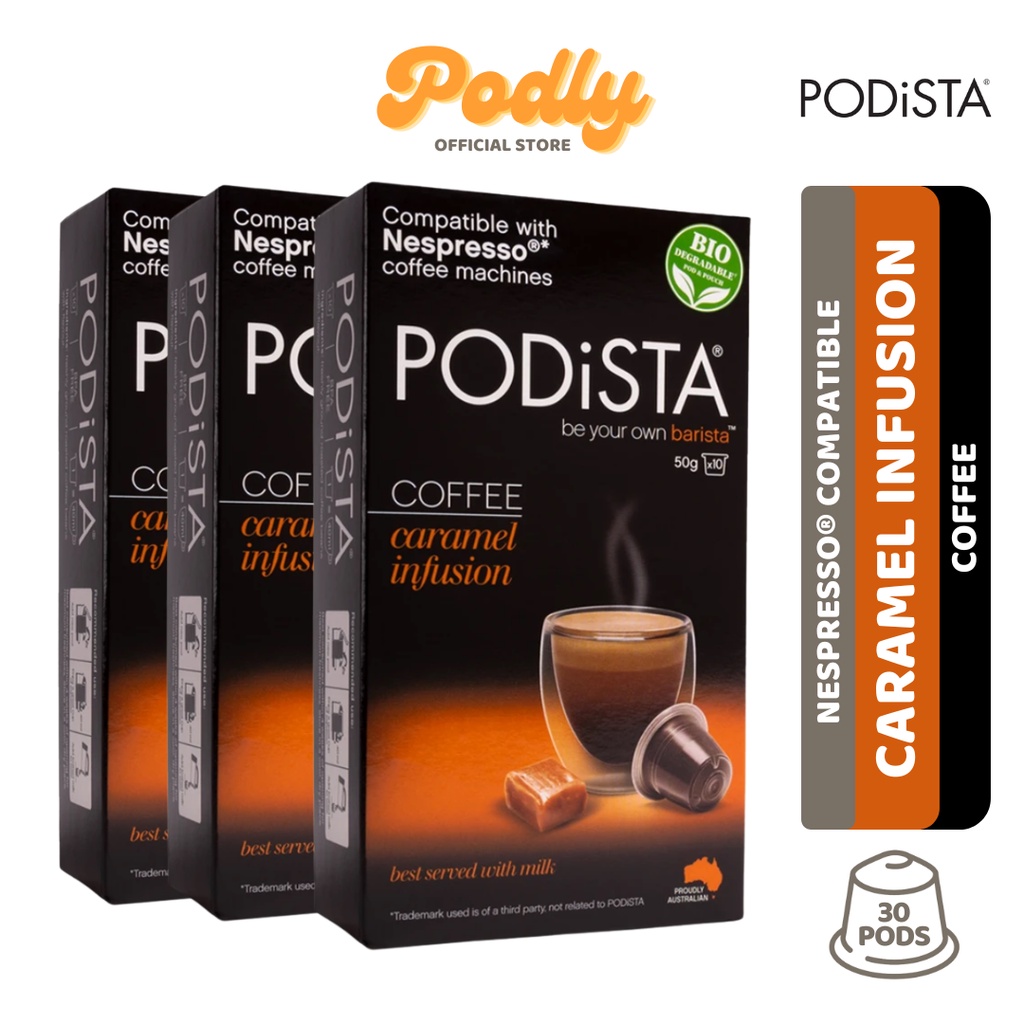 [Bundle of 3] PODiSTA Caramel Infused Coffee Australian Capsules (10 pods