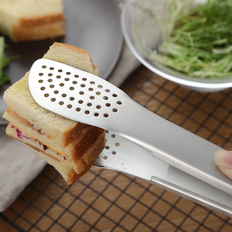 304 Stainless Steel  Multifunctional Barbecue Cripper Food Tong Bread Clipper for Household Bar