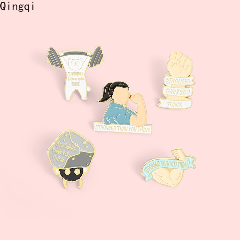 Stronger Than You Think Enamel Pins Cartoon Funny Quotes Brooches Clothes  Lapel Pin Badge Jewelry Gift for Friends | Shopee Singapore