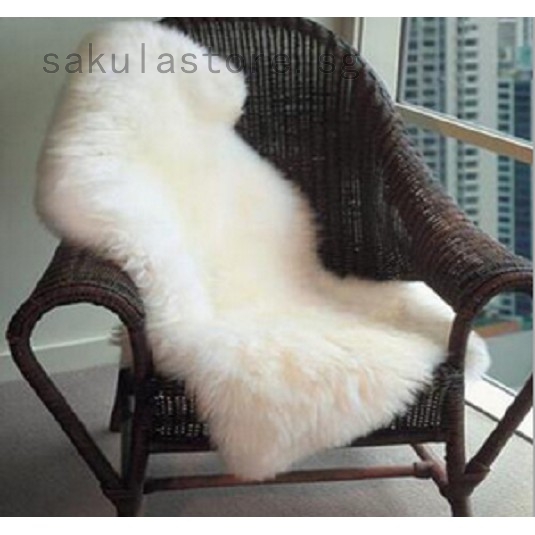 Faux Wool Fur Carpet Chair Cover Seat Pad Soft Sheepskin Floor
