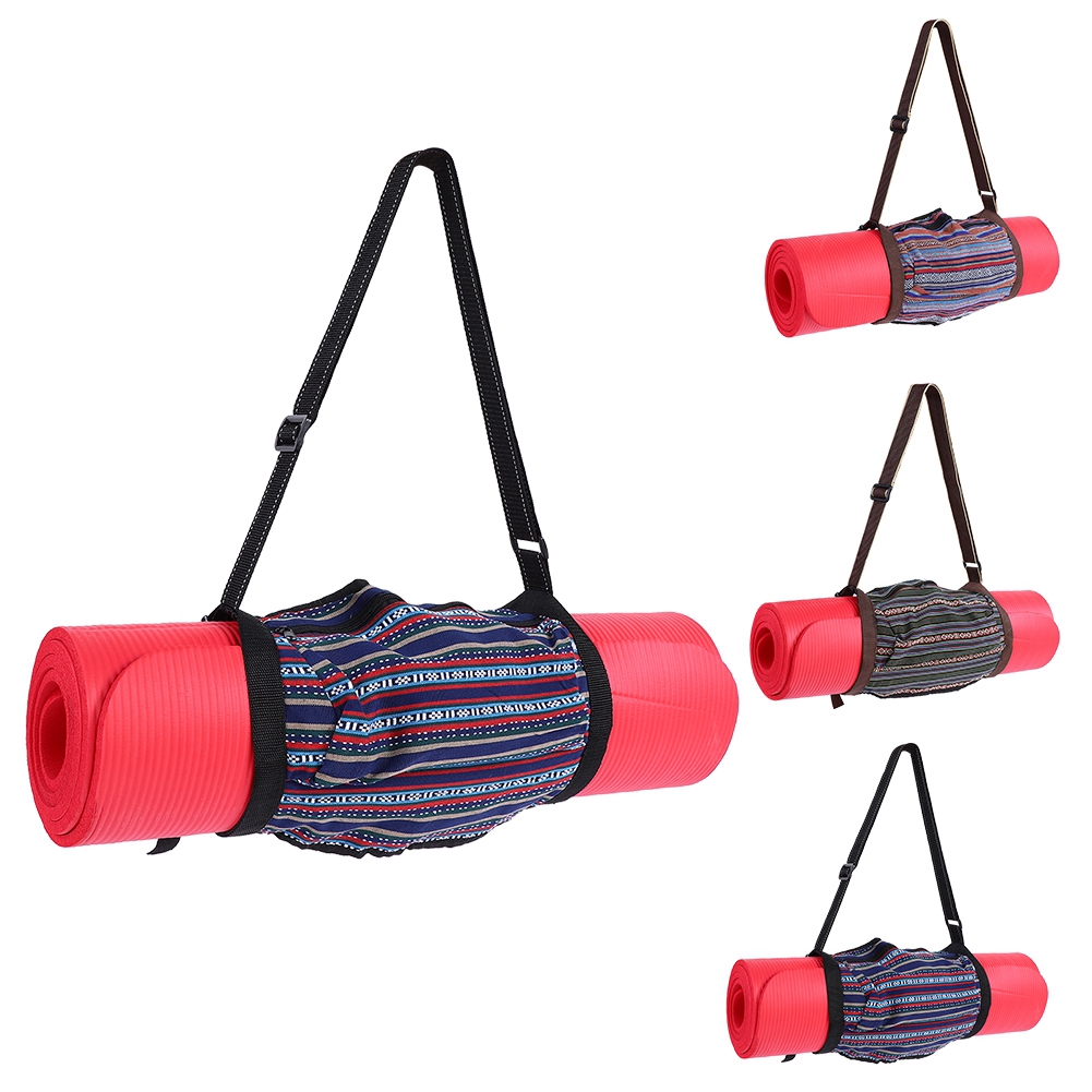 Yoga Mat Storage Belt Ethnic Style Pattern Yoga Mat Sling Portable