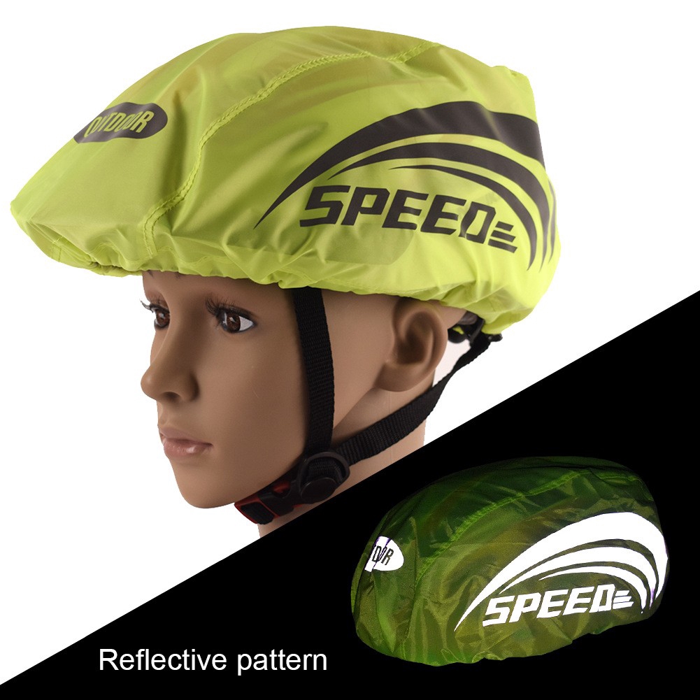 Reflective Bicycle Helmet Rain Cover Mtb Road Cycling Safety 360 Fit Universal Size Riding Gear Bike Helmet Cover Waterproof Dustproof