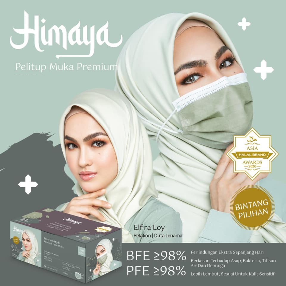 Shop Malaysia Himaya 3ply Premium Hijab Headloop Medical Mask By Elfira Loy Suitable For Sensitive Skin Shopee Singapore