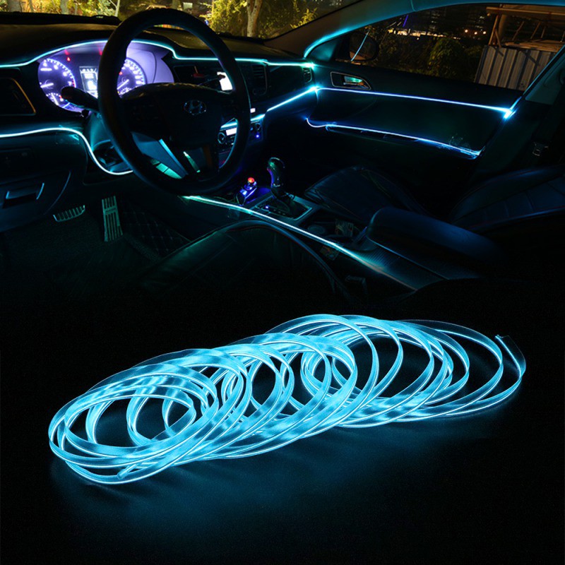 5 Meters Car Interior Lighting Auto LED Strip EL Wire Rope Auto