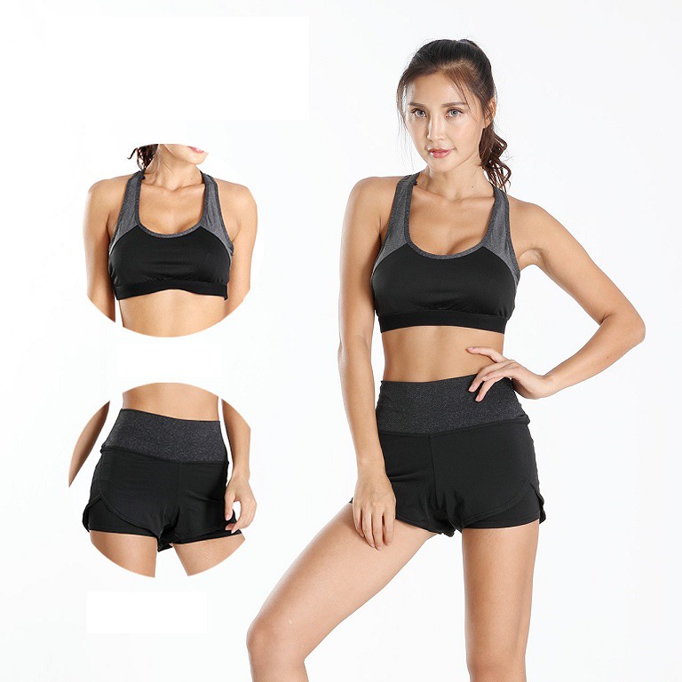 women's sports bra and shorts set