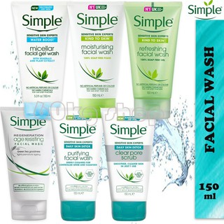 Image of Simple Facial Wash 150ML[AGE RESISTING/ CLEAR PORE/ MOISTURIZING /REFRESHING / MICELLAR/ PURIFYING]