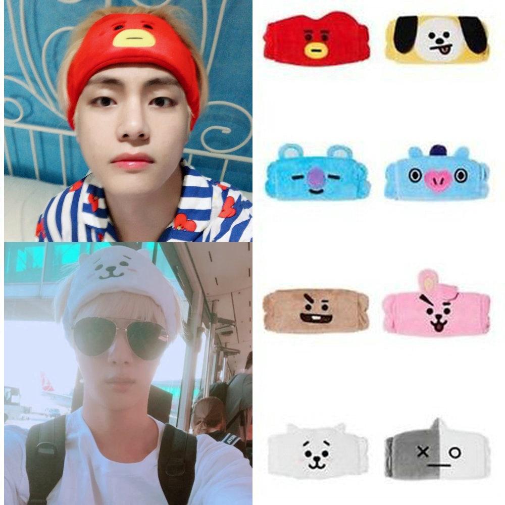 1Pcs Kpop BTS Lovely Girls Sweet Cartoon Headband Hair Band for Makeup