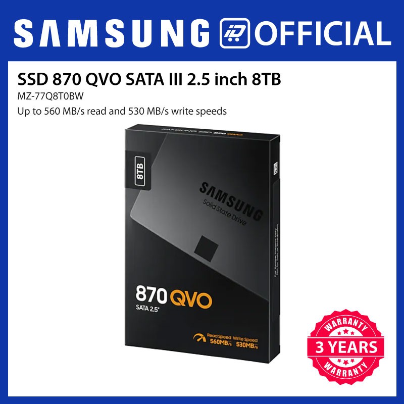 Samsung 870 QVO SATA III 2.5 inch 8TB (MZ77Q8T0BW) Shopee Singapore