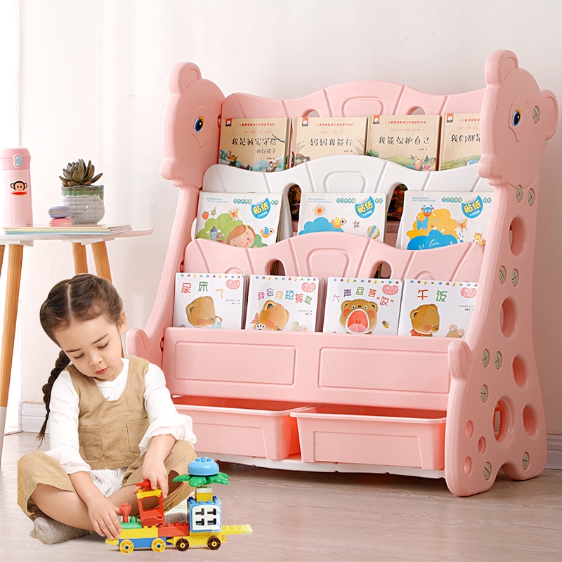 Kids Children Bookshelf Bookcase Simple Book Shelf Floor Shopee