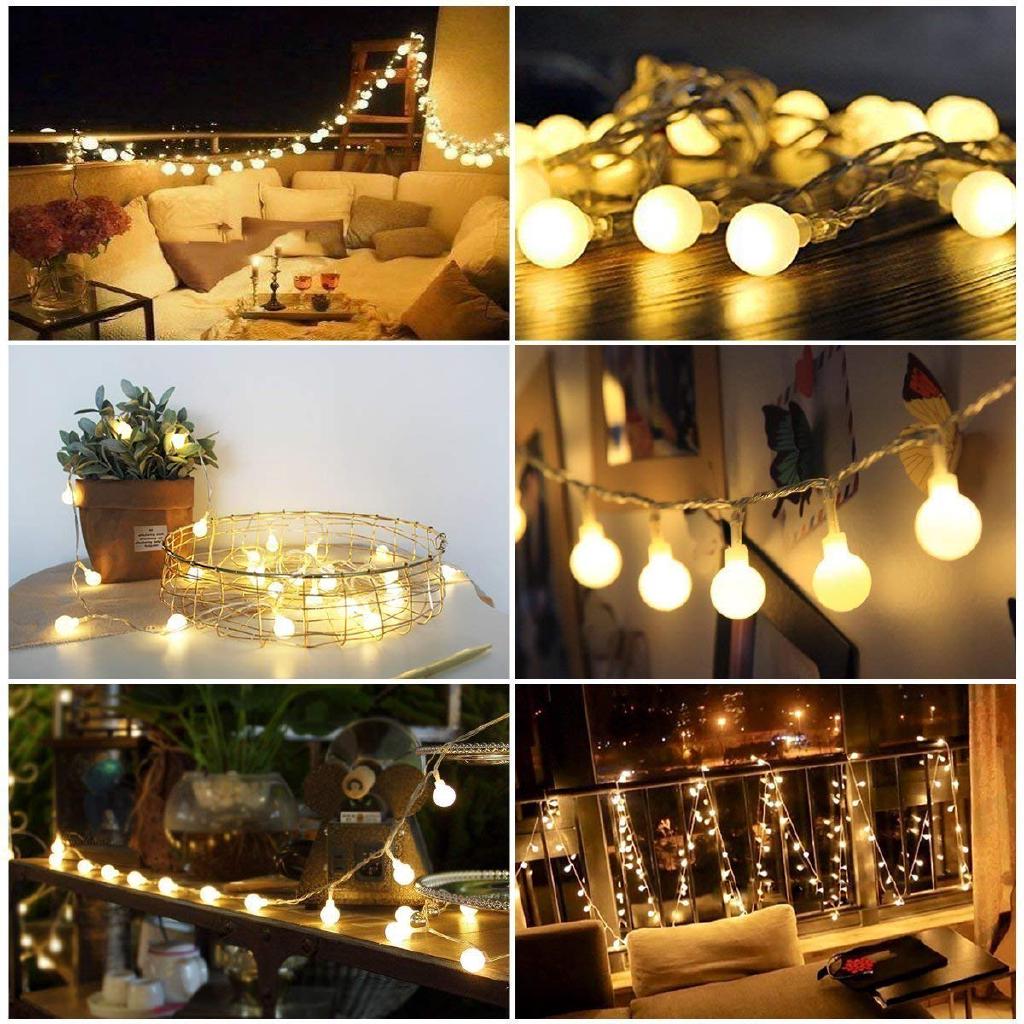 LED Ball String Fairy Light Battery Powered Festival Xmas Party Lamp House Decor Hari Raya #6