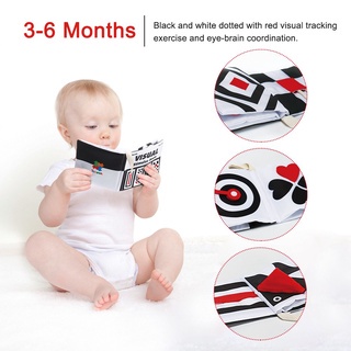 Baby Kids Cloth Fabric Book 2pcs, Black and White fabric book, Baby Toddler Early Learning Recognize Letters, numbers, graphics