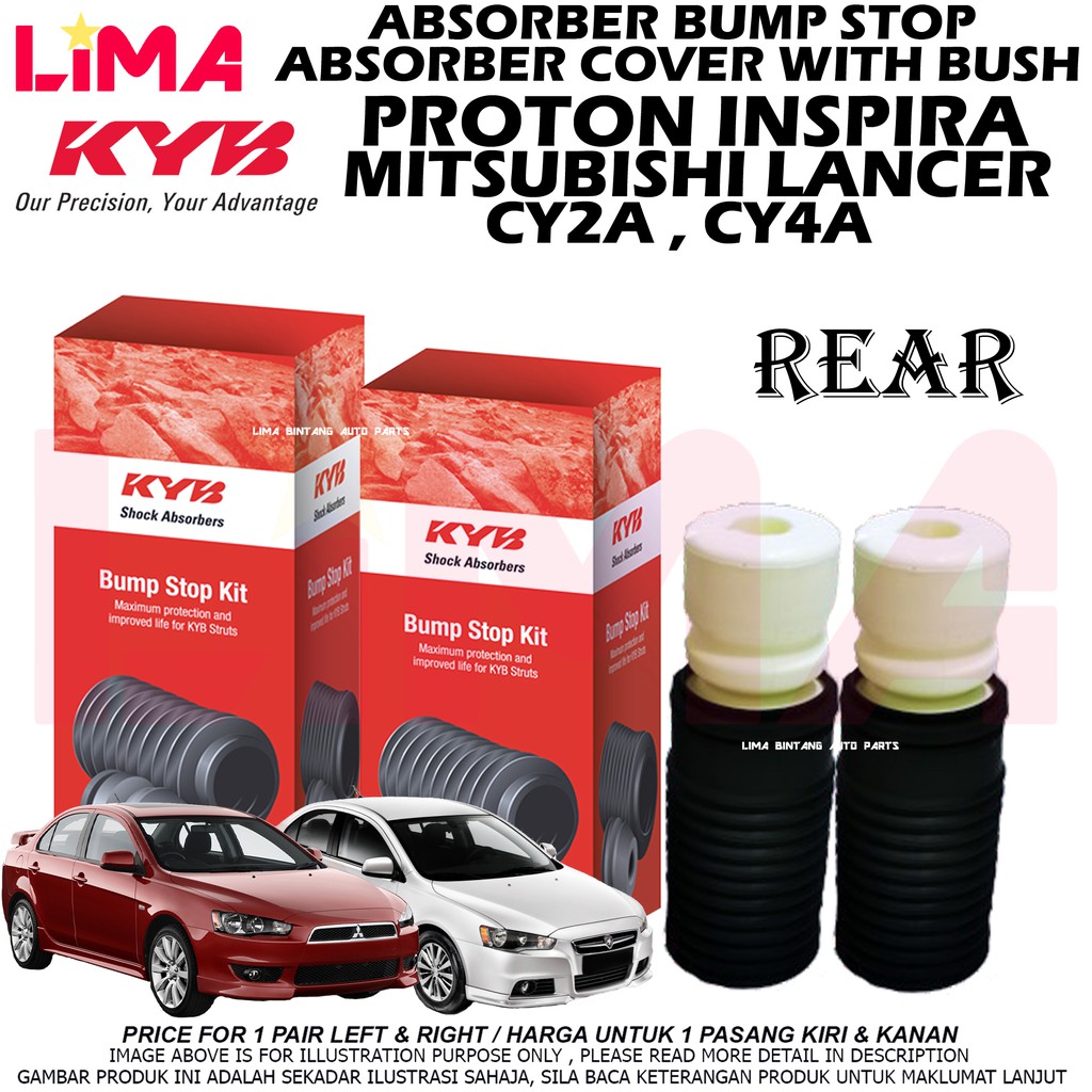 Proton Inspira Mitsubishi Lancer Gt Front Rear Absorber Dust Cover Protector With Bush Kayaba Kyb Original Shopee Singapore