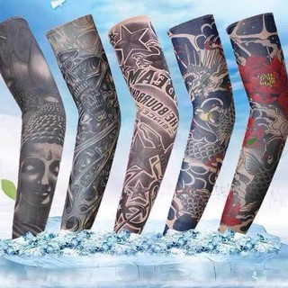 Image of 【Much better】Tattoo Sleeve Set A Pair（2PCS）Outdoor Cycling Sleeves 3D Tattoo Printed Arm Warmer UV Protection Sleeves