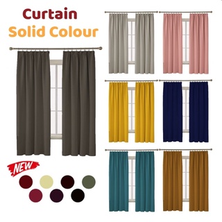 [Free Hook] Hook Type Plain Curtain Semi Blackout Door Curtain Door Curtain Curtain Ready To Sew #0