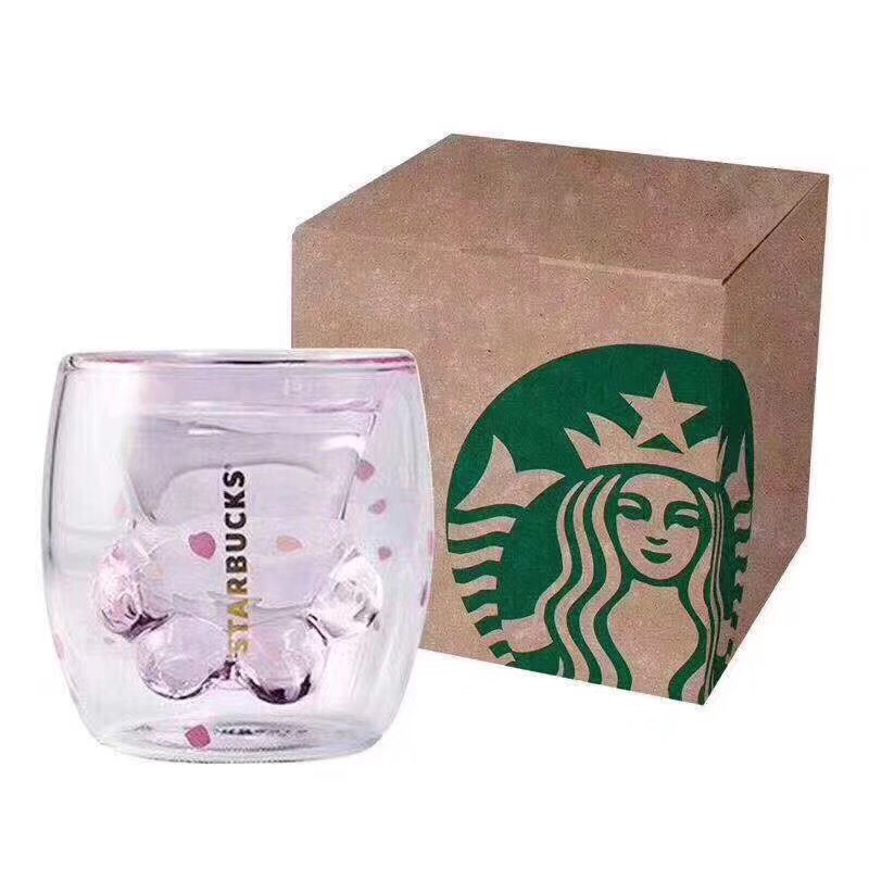 Starbucks New Release China 2019 Sakura Pink Cat Paw Double Wall