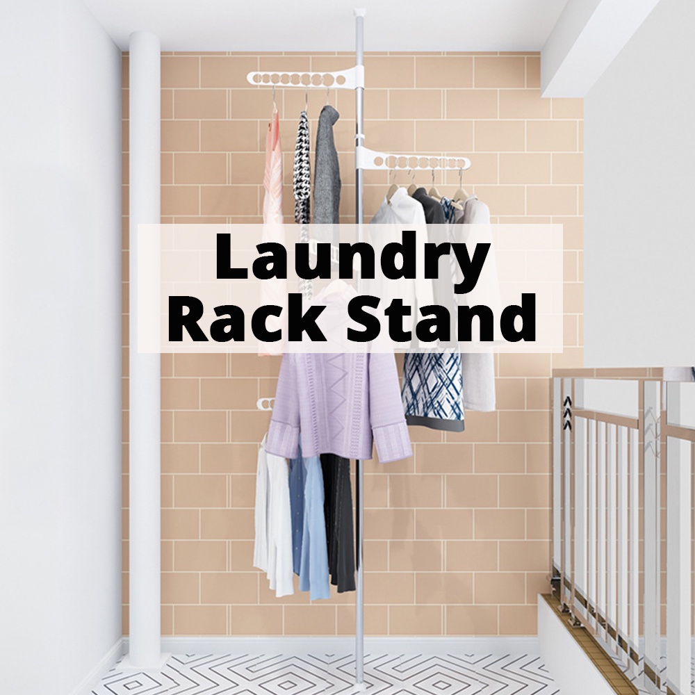 {SG} Adjustable 5Tier Clothes Drying Standing Rack Metal Corner