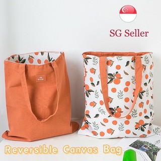 Image of SG Stock Reversible Canvas Bag Drawstring Bag Womens Fashion Bag Environmental Friendly