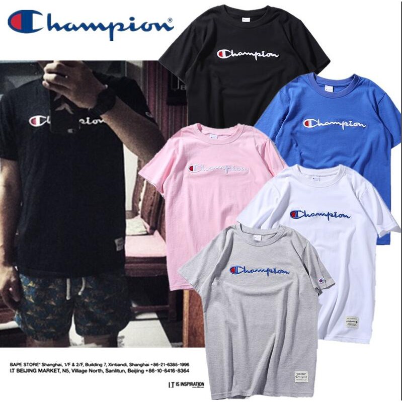 mens pink champion t shirt