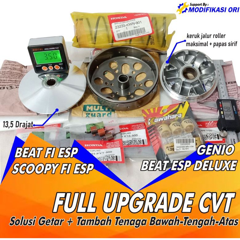 Full Upgrade Cvt Honda Beat Fi Esp Bowl Double Kampas Per Cvt Racing Kampas Ganda Beat Fi Shopee Singapore