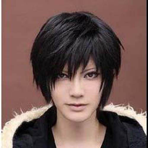 Short Straight Natural Full Wigs Black Men Heat Resistant