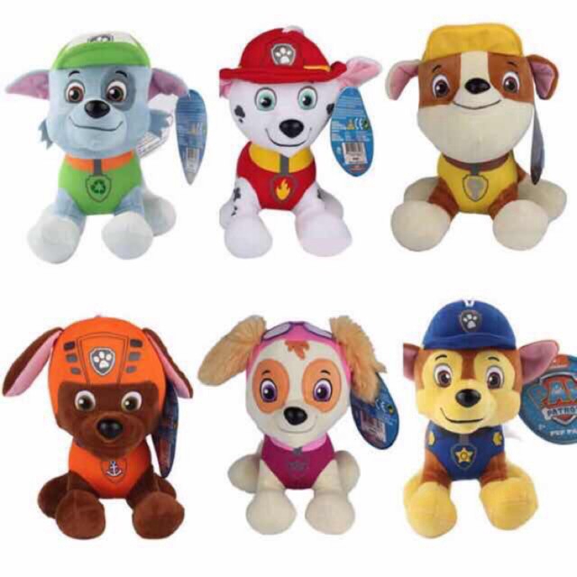 paw patrol characters stuffed animals