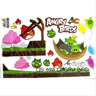 AS6921 ANGRY BIRD N GREEN PIG 60X90 WALSTIKER WALLSTICKER 