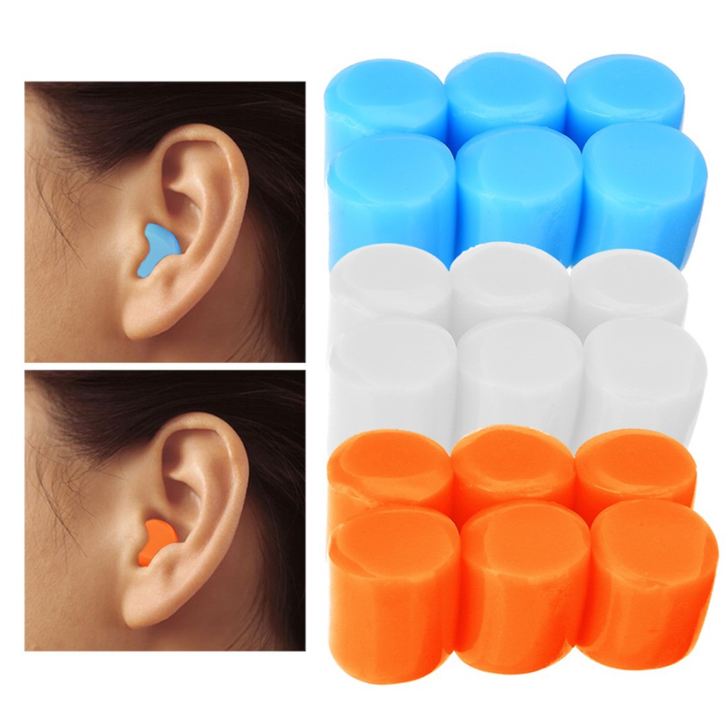 10pcs//Set Soft Silicone Earplugs Swim Flexible Ear Plugs For Swimming Sleeping