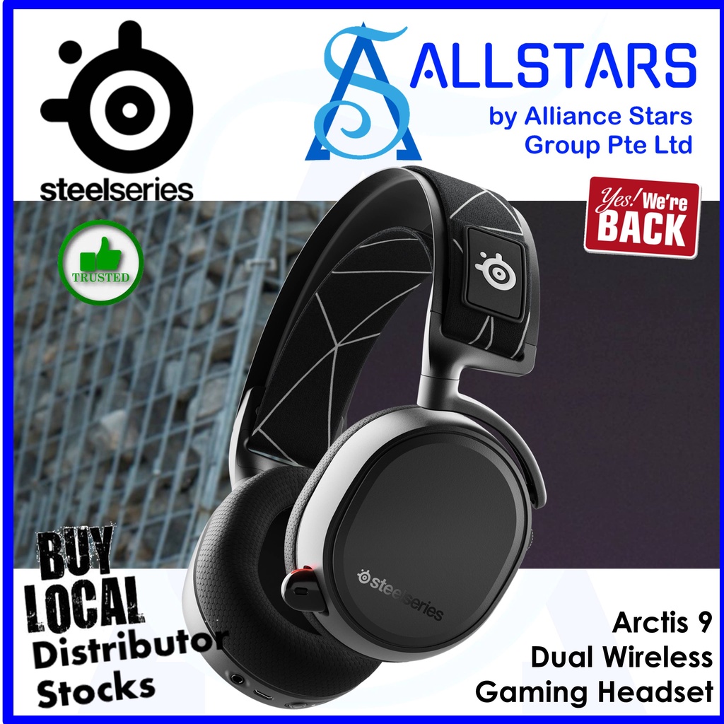 Steelseries Arctis 9 Wireless / Dual Wireless Gaming Headset (61484) Shopee Singapore