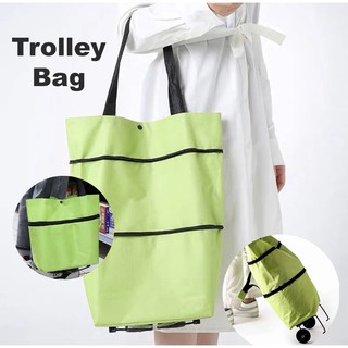 ⭐FLASH SALES⭐Shopping Bag Foldable Lightweight Shopping Trolley with Wheels Folding Shoulder Bags