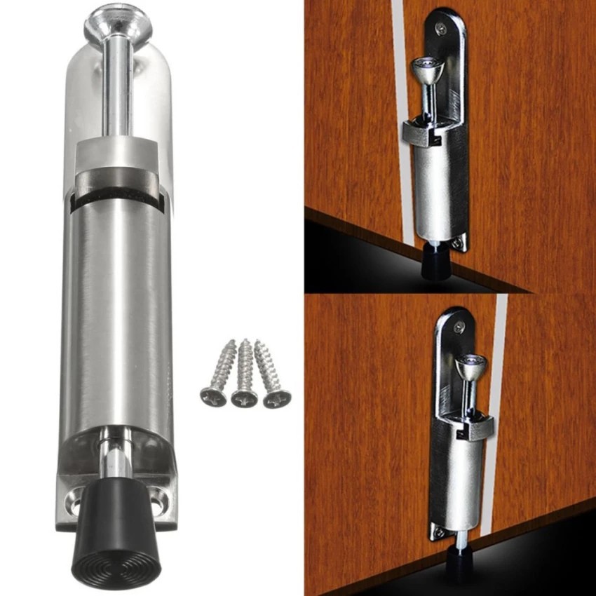 Stainless Steel Telescopic Door Stopper Spring Loaded Step On Door Holder Luxury