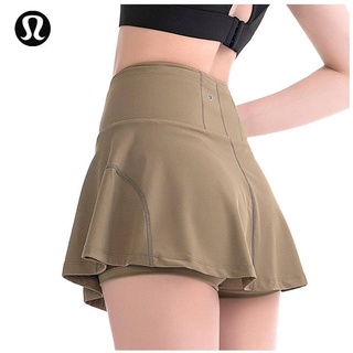 lulu Sports Shorts Skirt Summer Style High Waist Yoga Hot Pants Running Dance Fitness Tennis Quick-Drying