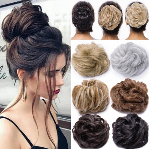 Tgs Hot Natural Curly Messy Bun Hair Piece Scrunchie Extra Thick