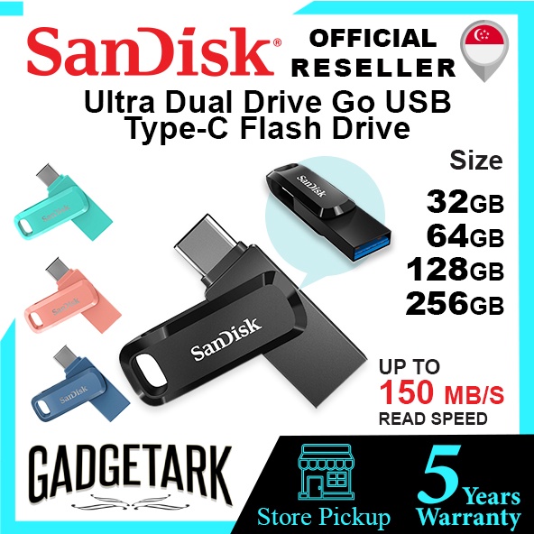 [SG] SanDisk 32GB I 64GB I 128GB I 256GB | 512GB Ultra Dual Drive Go USB Type-C Flash Drive - SDDDC3-256G-G46 Thumb Pen