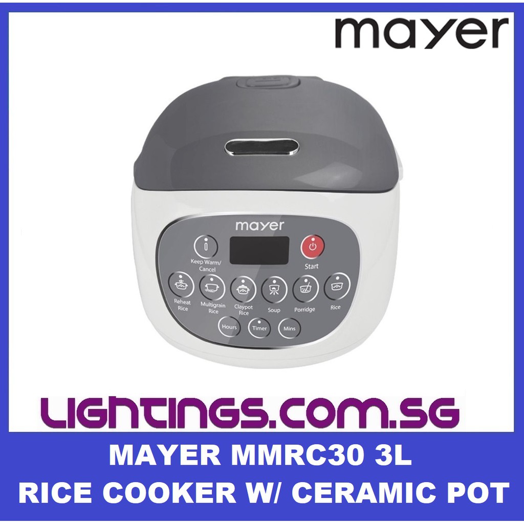 Mayer MMRC30 3L Rice Cooker with Ceramic Pot Shopee Singapore