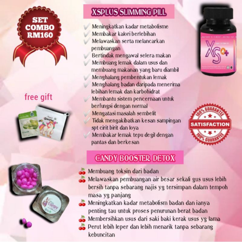 Shop Malaysia Set Kurus Langsing Combo Xsplus Slimming Pill Dan Candy Booster Detox Shopee Singapore