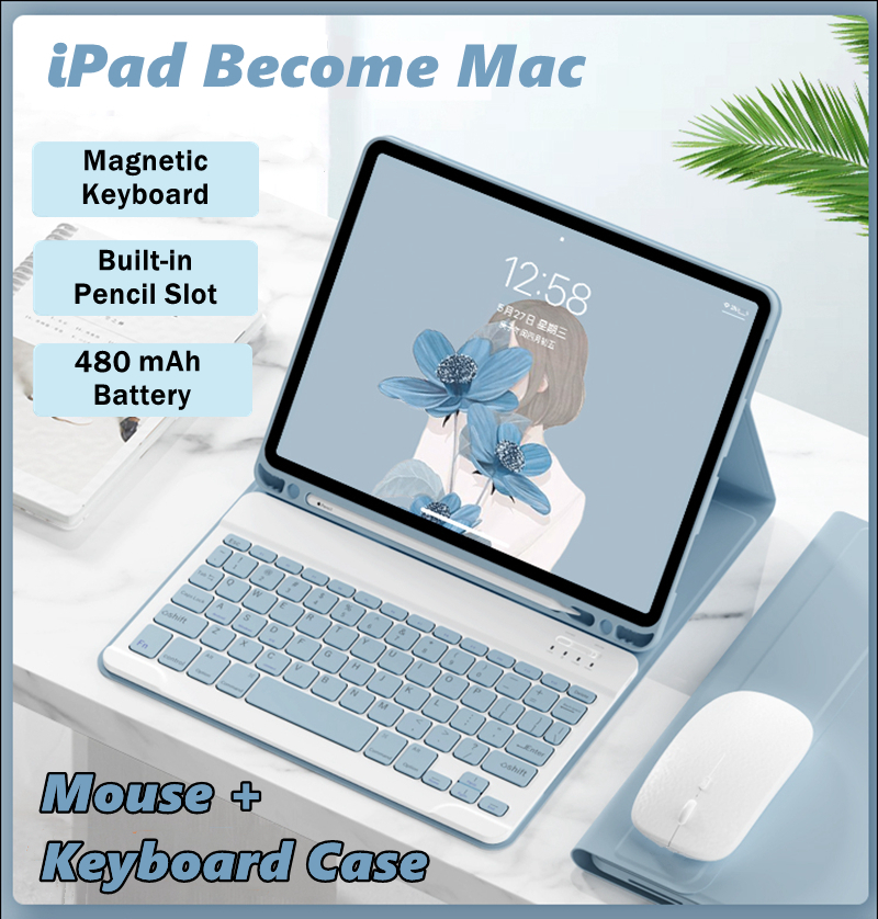 Ốp Máy Tính Bảng Silicon Từ Tính Mềm Kèm Ngăn Đựng Bút Cho iPad 10.2'' iPad 7th/8th/9th Gen 10.9'' i