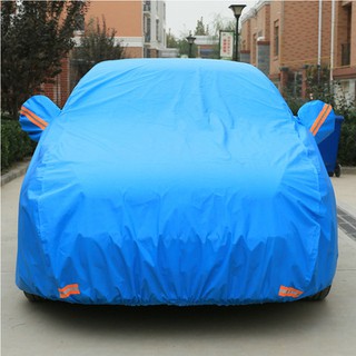 Universal Car Cover Sun Dust UV Protection Outdoor covers Umbrella Silver Blue Reflective Stripe For Coupe Sedan SUV