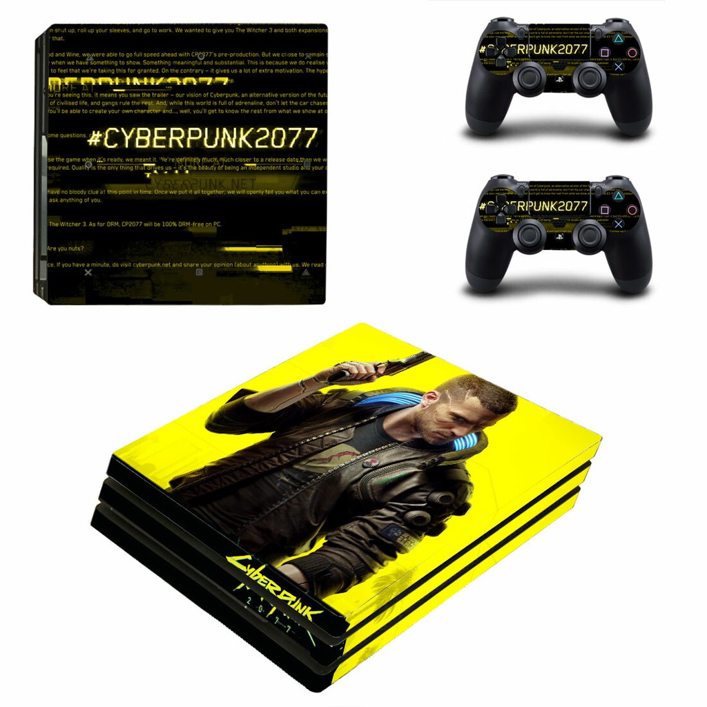 Ps4 Pro Skin Sticker Set Cyberpunk 77 Themed Decal Stickers For Console And Controller 8 Colors Available Shopee Singapore