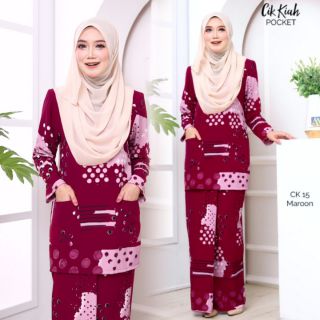  E AML BAJU  KURUNG  KEDAH  PRINTED BERPOKET SIZE S M L XL 