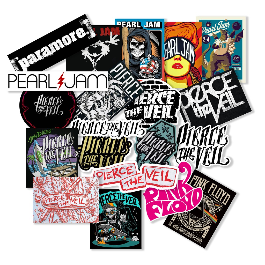 Shop Malaysia Sticker Band 15 Paramore Pearl Jam Pierce The Veil Pink Floyd Shopee Singapore