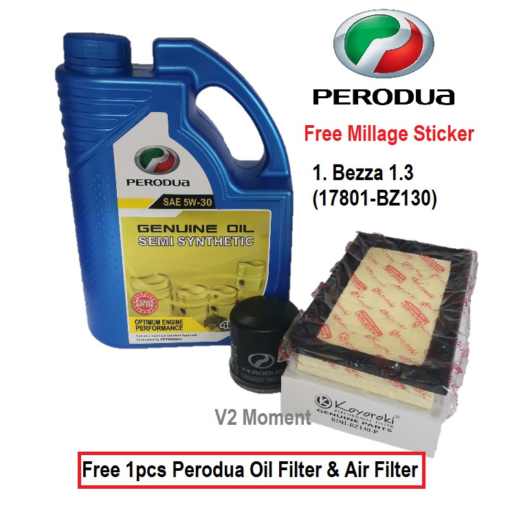 Shop Malaysia Perodua Semi Synthetic Engine Oil Sae 5w 30 4l Perodua Oil Filter Air Filter Bezza Axia Shopee Singapore