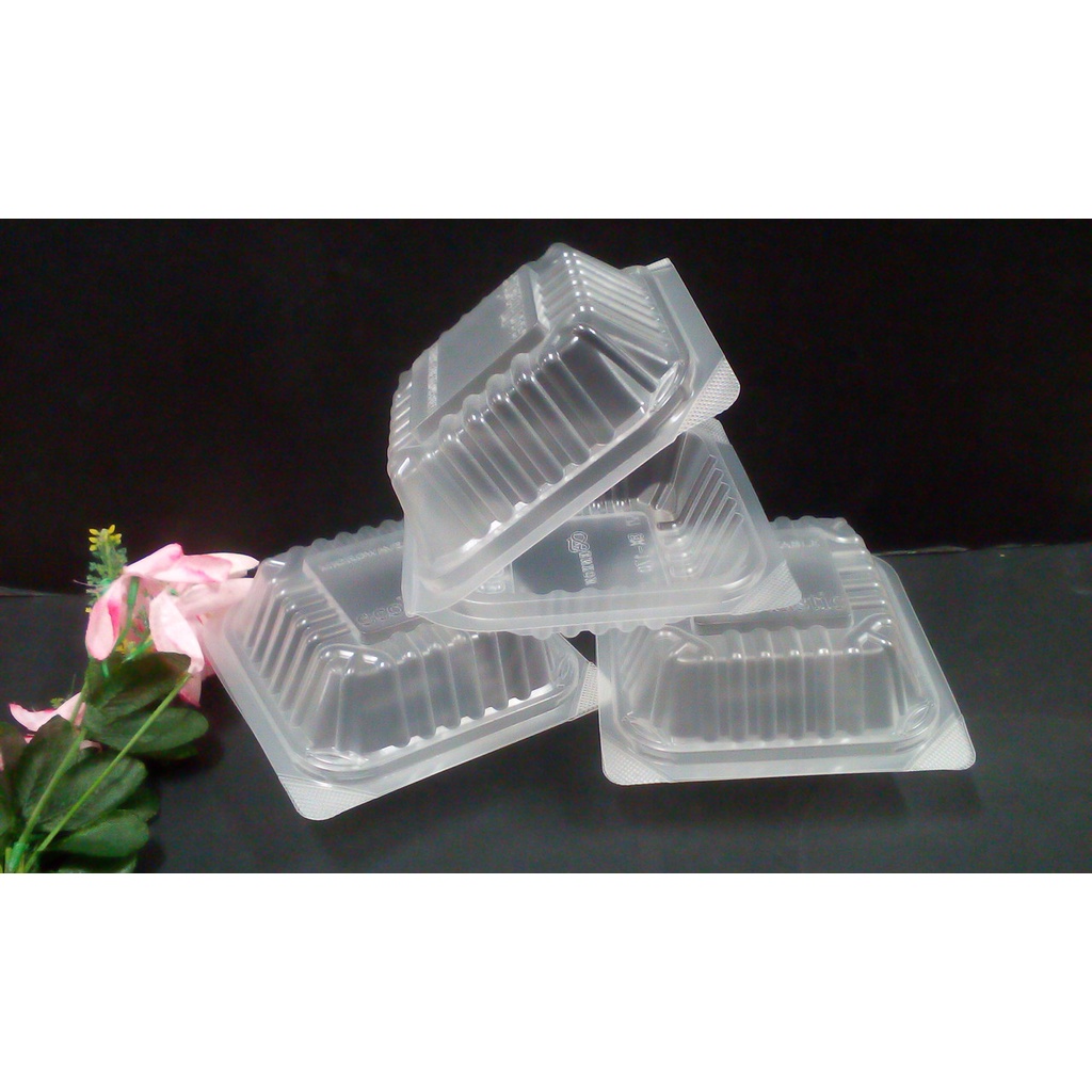 50 Pieces Pp Eco Plastic Box Burger Kaya Ball Takoyaki Sotong Ball Clear Shopee Singapore