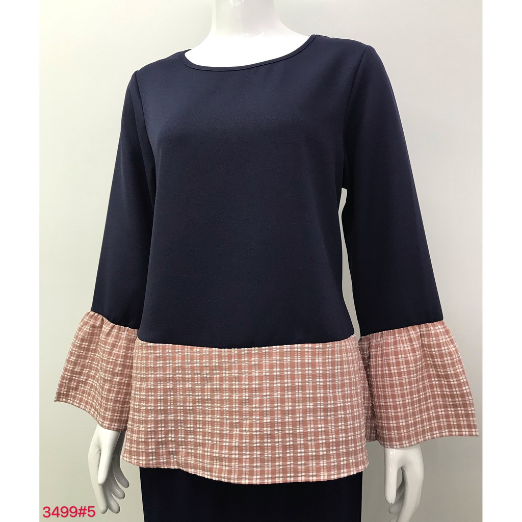 Nayla Z Baju Blouse Korea Design Long Sleeve Lengan Panjang Material Como Crepe 3499 Free Size Shopee Singapore