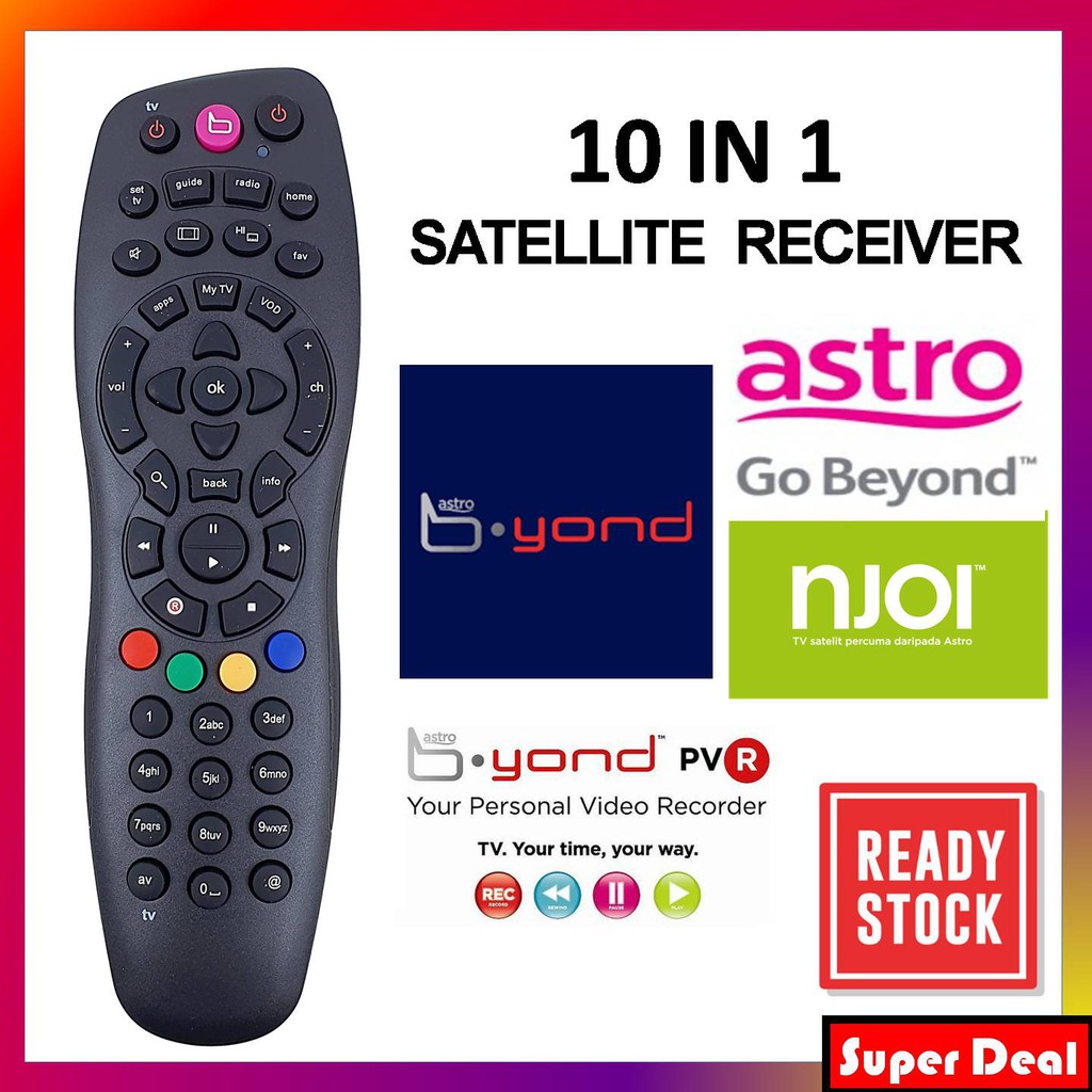 Shop Malaysia Replacement For Astro Hypp Mytv Dvtv Byond Pvr Njoi Old Model 10 In 1 Satellite Receiver Remote Control 20006 Shopee Singapore