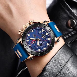 LIGE New Men Watch Fashion Sports Chronograph Top Brand Luxury Waterproof Watches for Men Date Blue Big dial Quartz Wristwatch #4