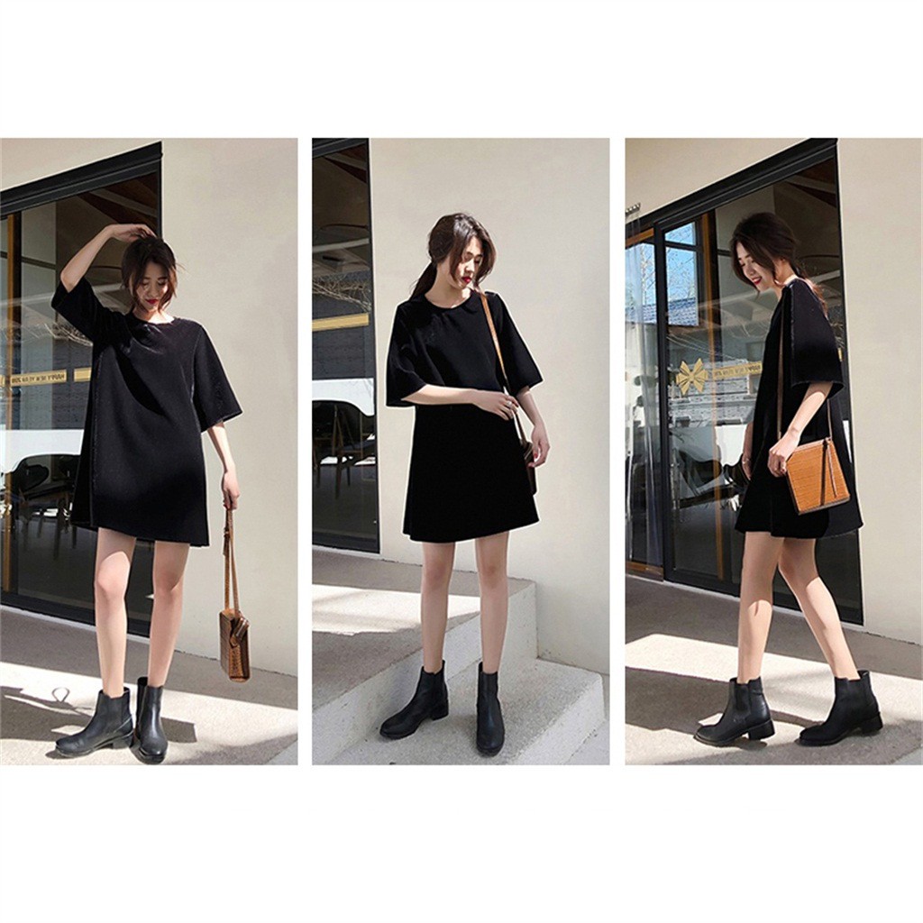 black t shirt dress womens