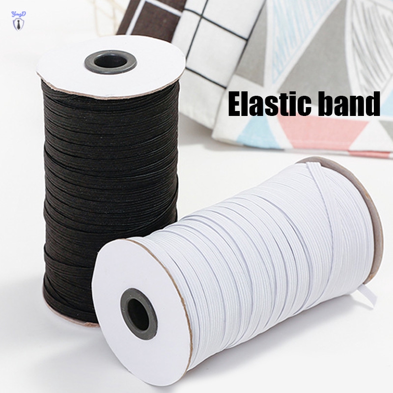 Black, 0.3cm Braided Elastic Cord String/Stretch Thread Rubber Farbic Cord/Elastic Band/Knit Elastic Spool for DIY Clothing Making Accessories 1 Roll 100Meters
