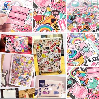 60pcs Pack Anime Cute Pink Stickers Decals Skateboard Car Luggage Laptop Vinyls 