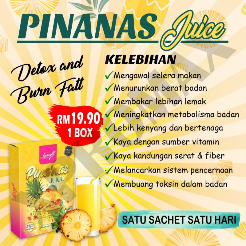 Pinanas Detox Juice Original Jus Nenas Nanas Ubat Produk Kurus Badan Viral Shopee Singapore